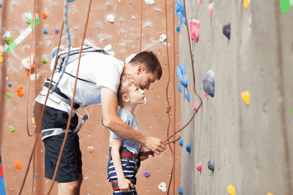 Father & Son Rock Climbing