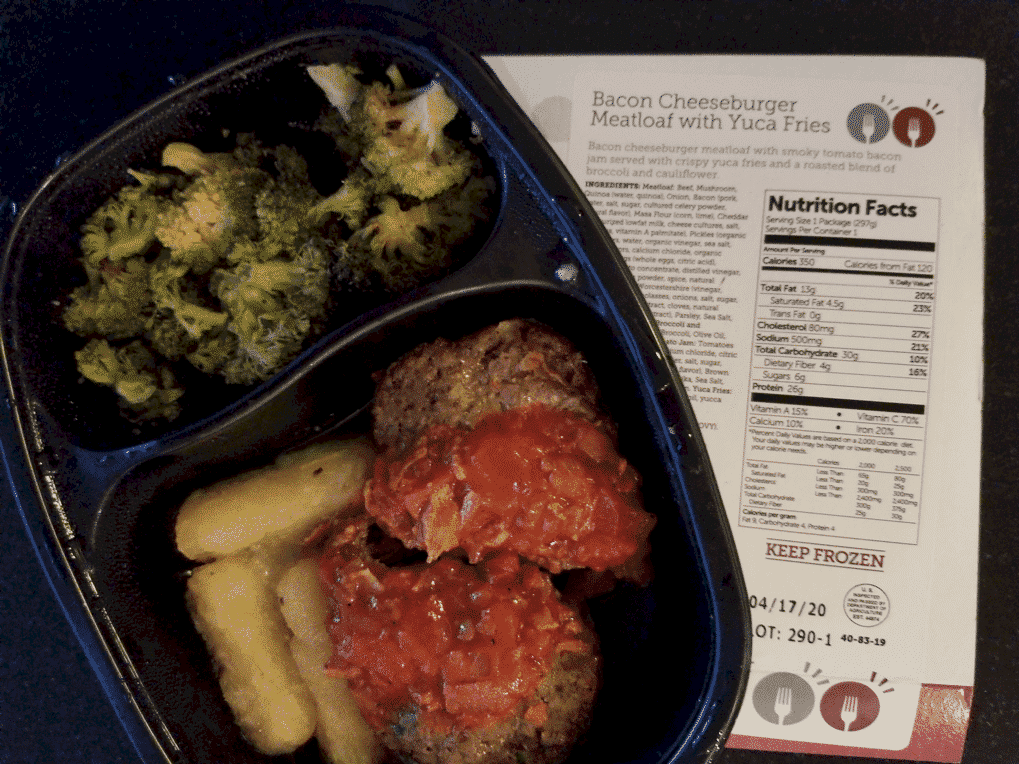 A Review of BistroMD & Balance by BistroMD 22 Bacon Cheeseburger Meatloaf with Yuca Fries