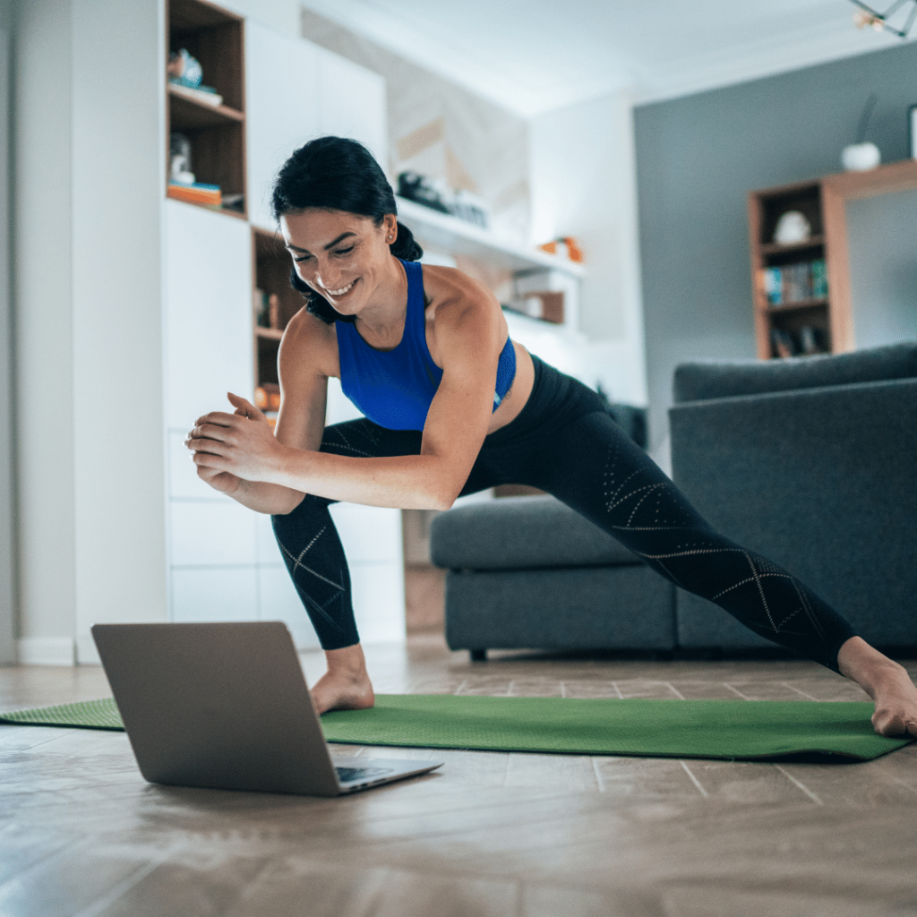 Home videos and apps are a great way to start a home fitness routine.