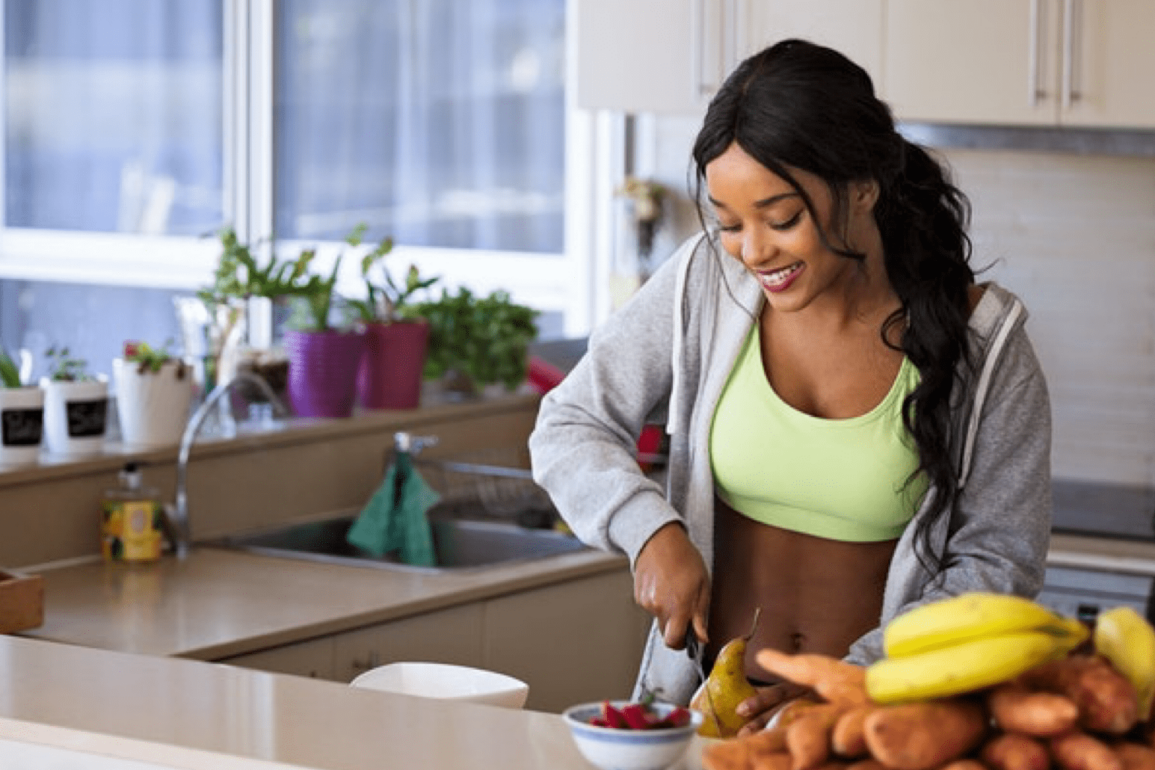 Women incorporating good nutrition and exercise in addiction recovery