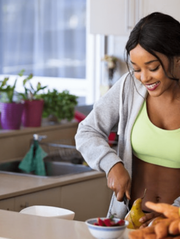 Women incorporating good nutrition and exercise in addiction recovery